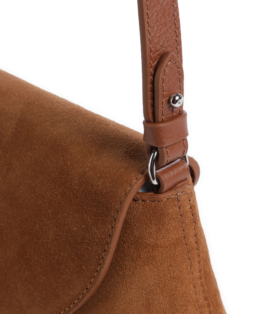 Coccinelle Nikla Suede Crossbody bag cognac