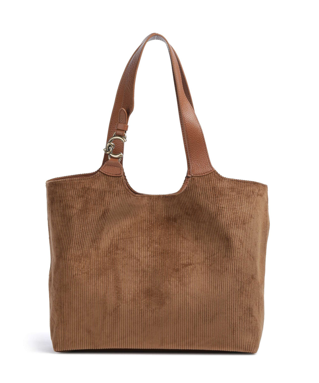 Coccinelle C-Easy Corduroy Tote bag cognac