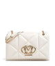 Love Moschino Embossed Q Borsa a spalla ivory