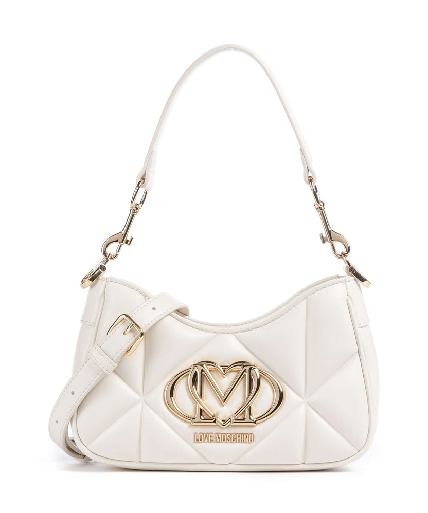 Love Moschino Embossed Q Shoulder bag ivory
