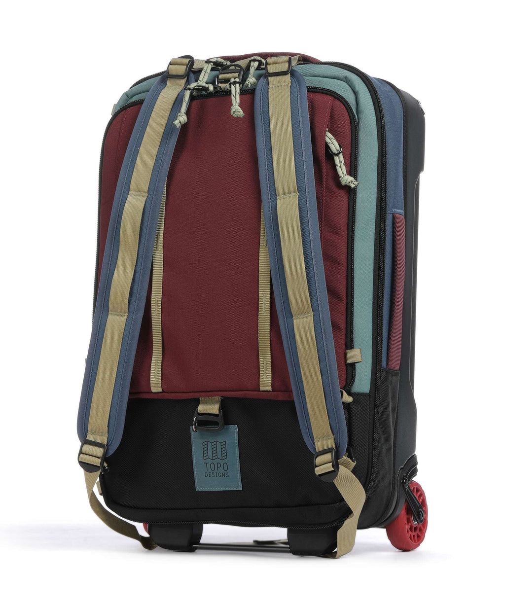 Topo Designs Global Backpack with wheels dark denim/burgundy