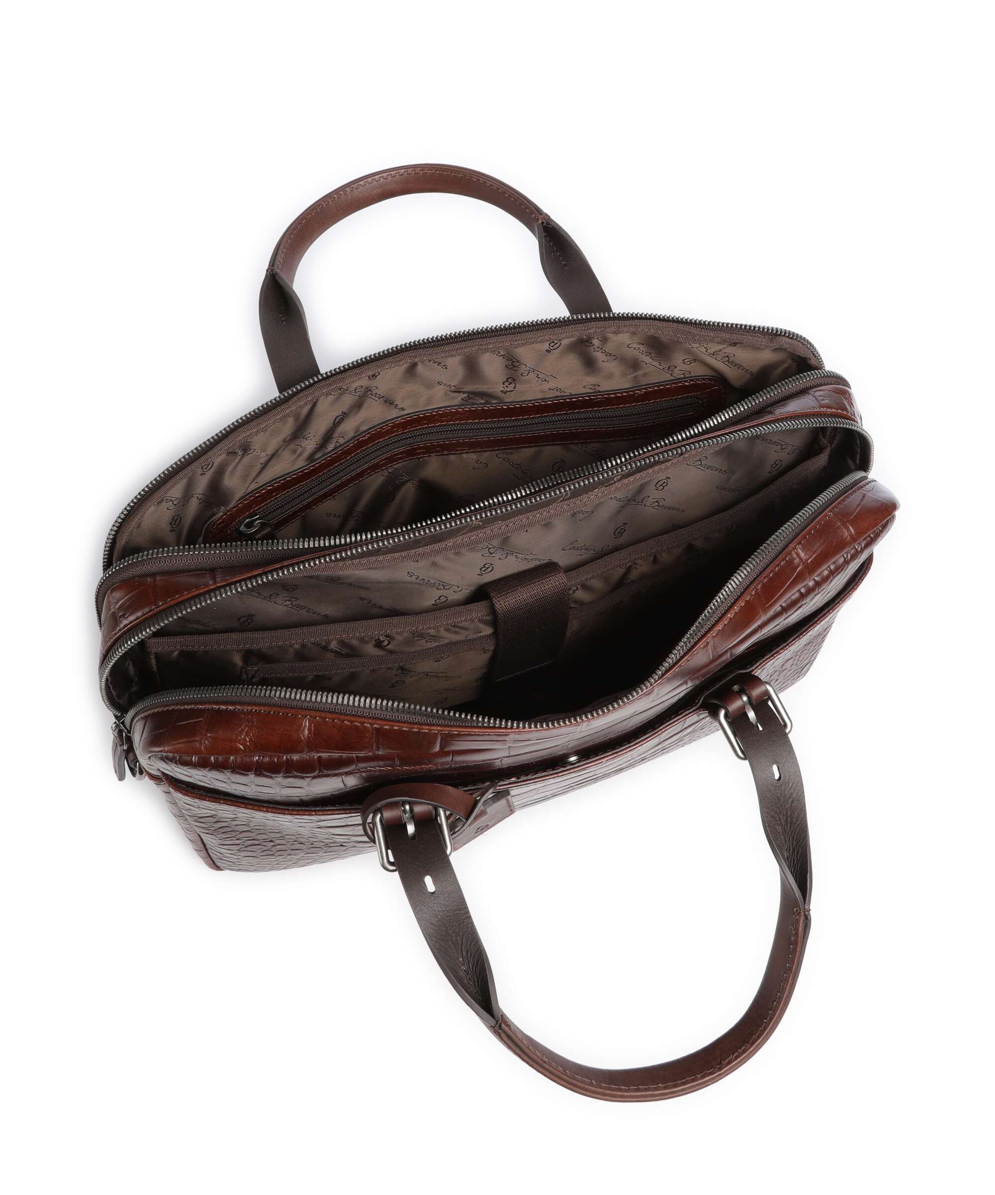 Castelijn & Beerens Croco Jules Briefcase mocca