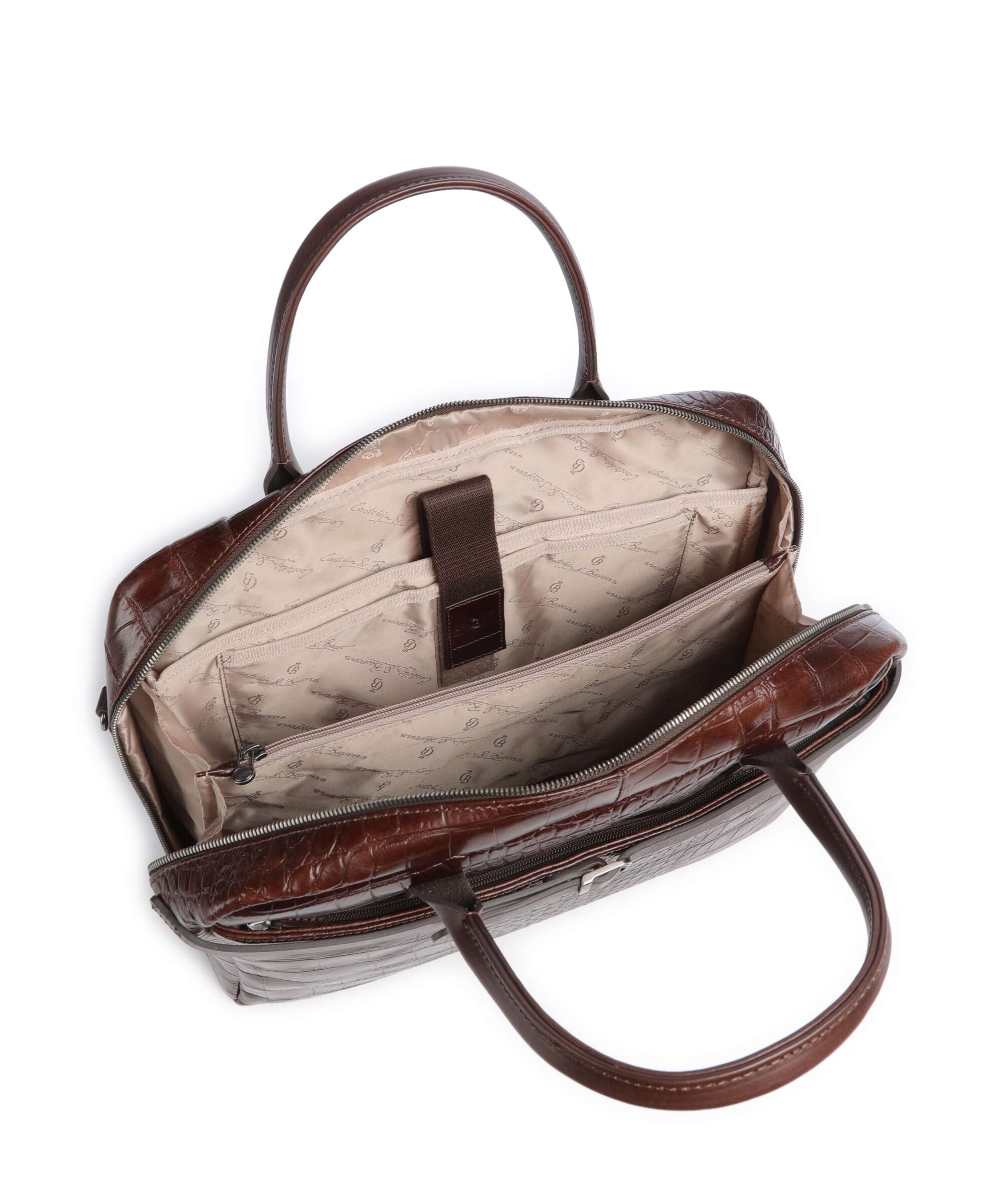 Castelijn & Beerens Croco Lisa Briefcase mocca