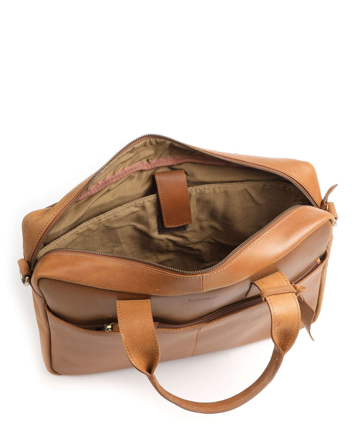 Burkely Vintage River Worker Briefcase cognac
