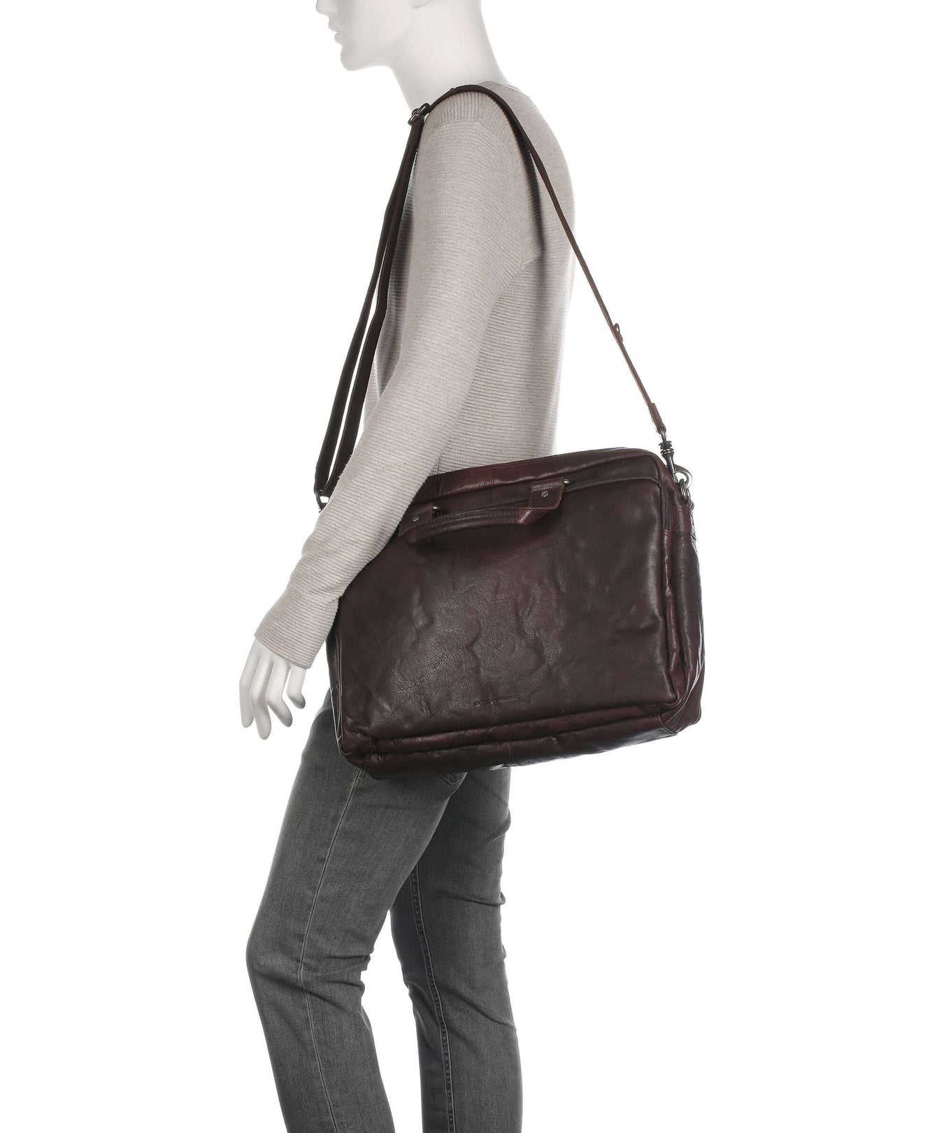 Spikes & Sparrow Bronco Briefcase dark brown