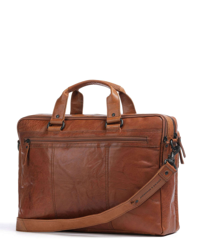 Spikes & Sparrow Bronco Briefcase cognac