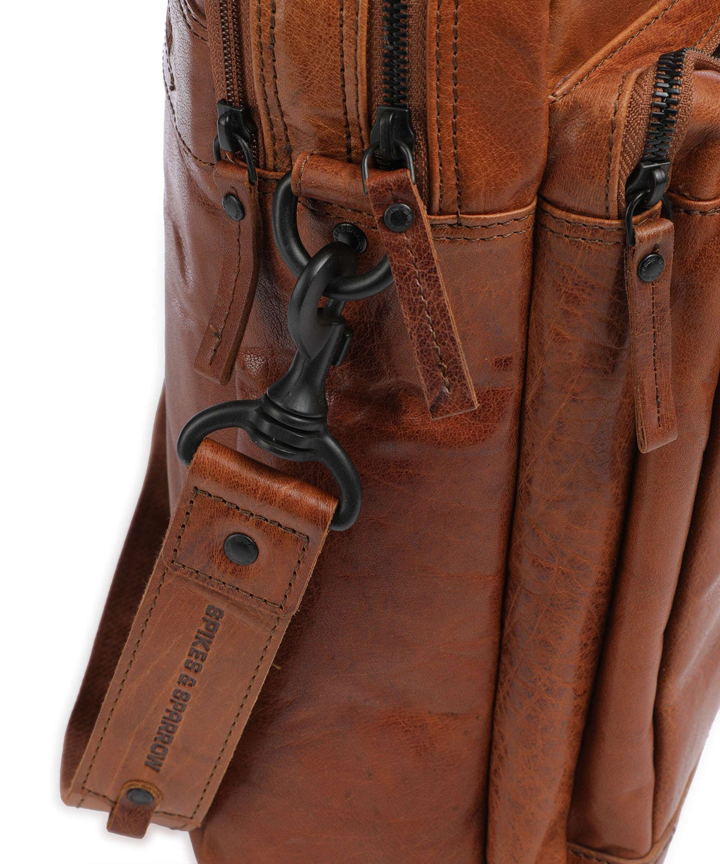 Spikes & Sparrow Bronco Briefcase cognac