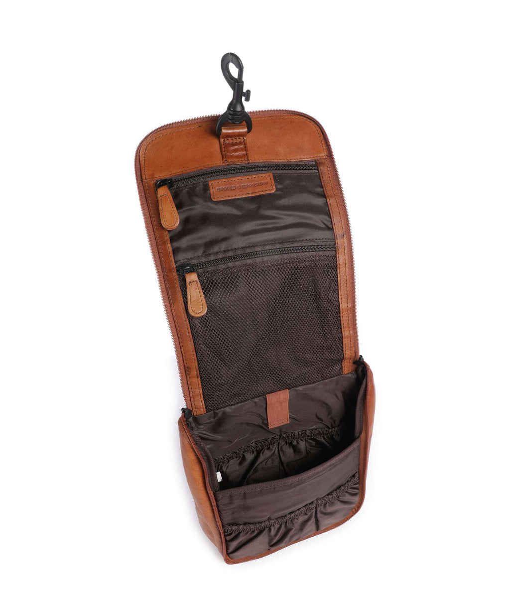 Spikes & Sparrow Apache Midian Toiletry bag brandy
