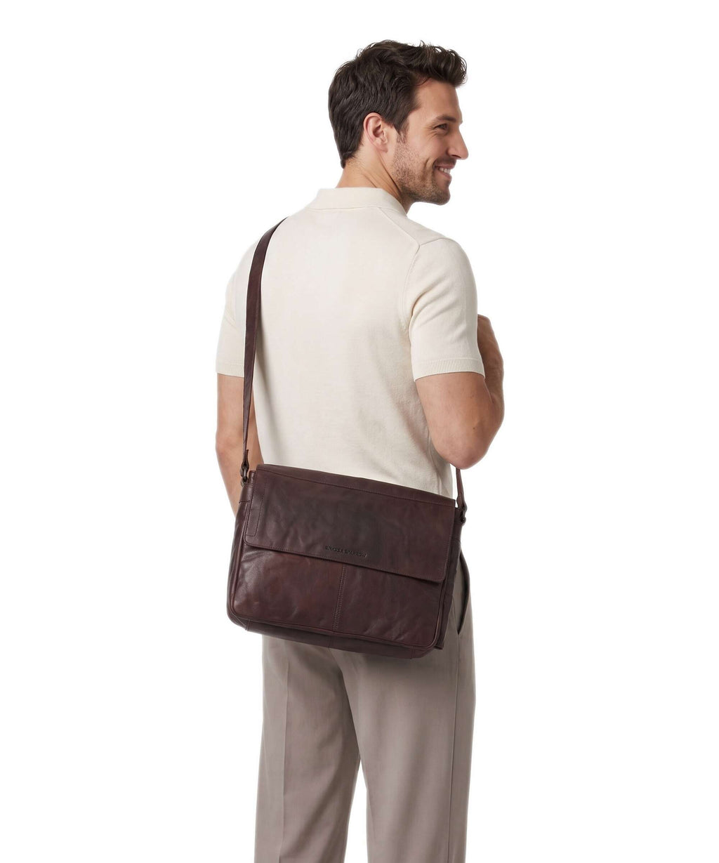 Spikes & Sparrow Bronco Ronn Messenger bag dark brown