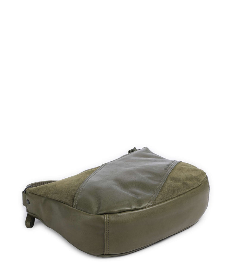 Spikes & Sparrow Suede Mix Lorain Crossbody bag green