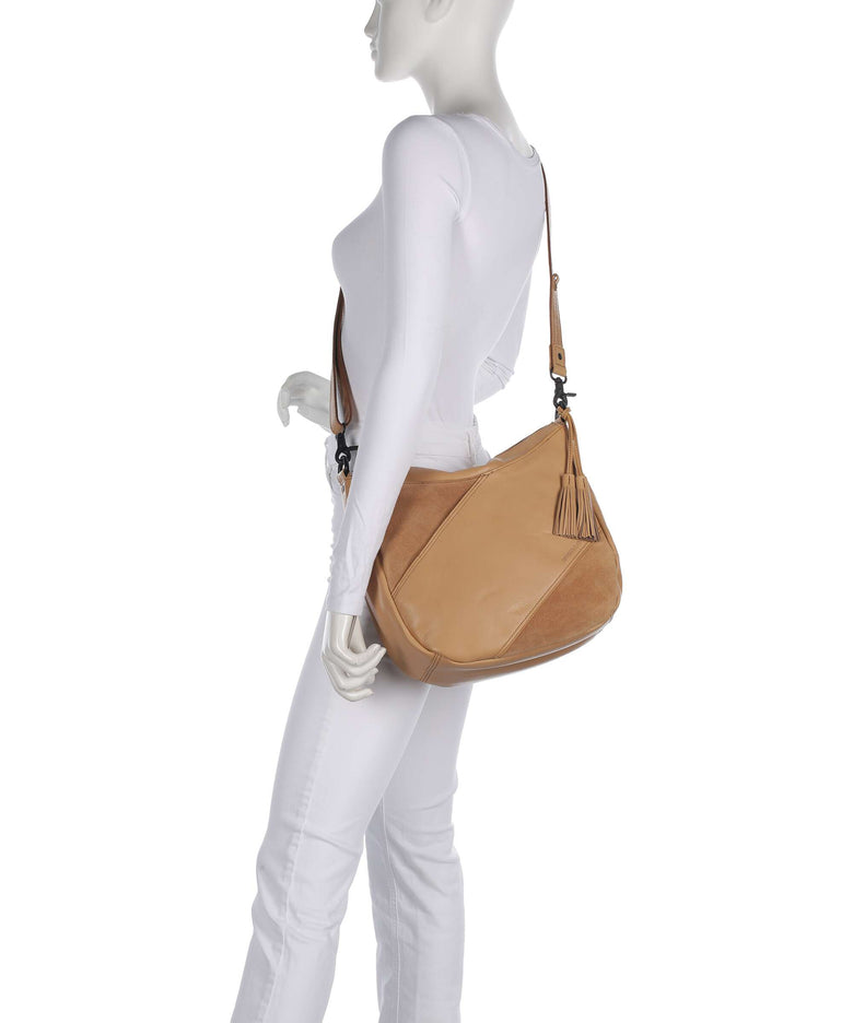 Spikes & Sparrow Suede Mix Natalia Hobo bag camel