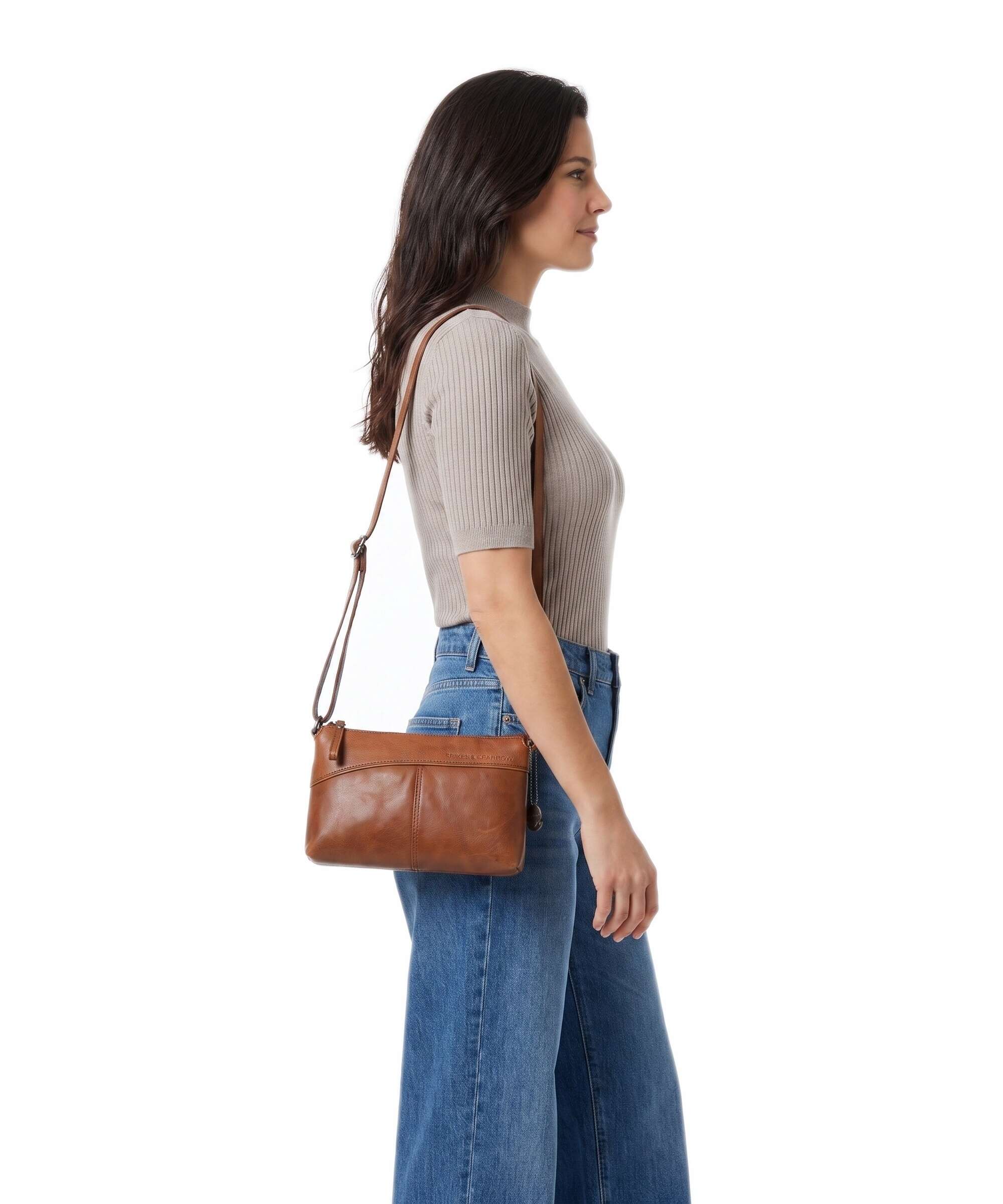 Spikes & Sparrow Bronco Merlin Crossbody bag brandy