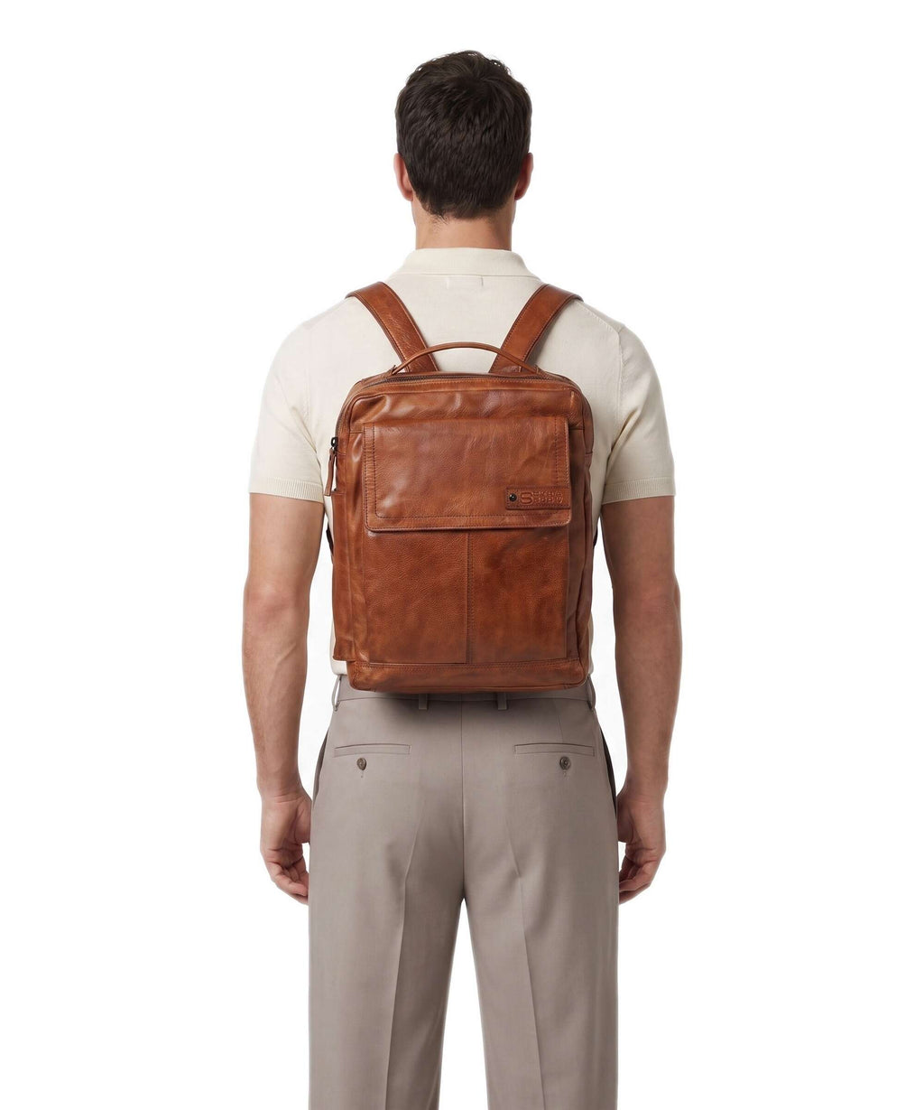 Spikes & Sparrow Apache Fred Laptop backpack brandy