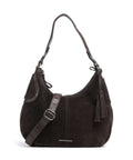 Spikes & Sparrow Suede Mix Anne-Lou Hobo bag dark brown