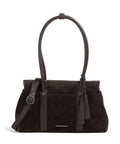 Spikes & Sparrow Suede Mix Milania Shoulder bag dark brown