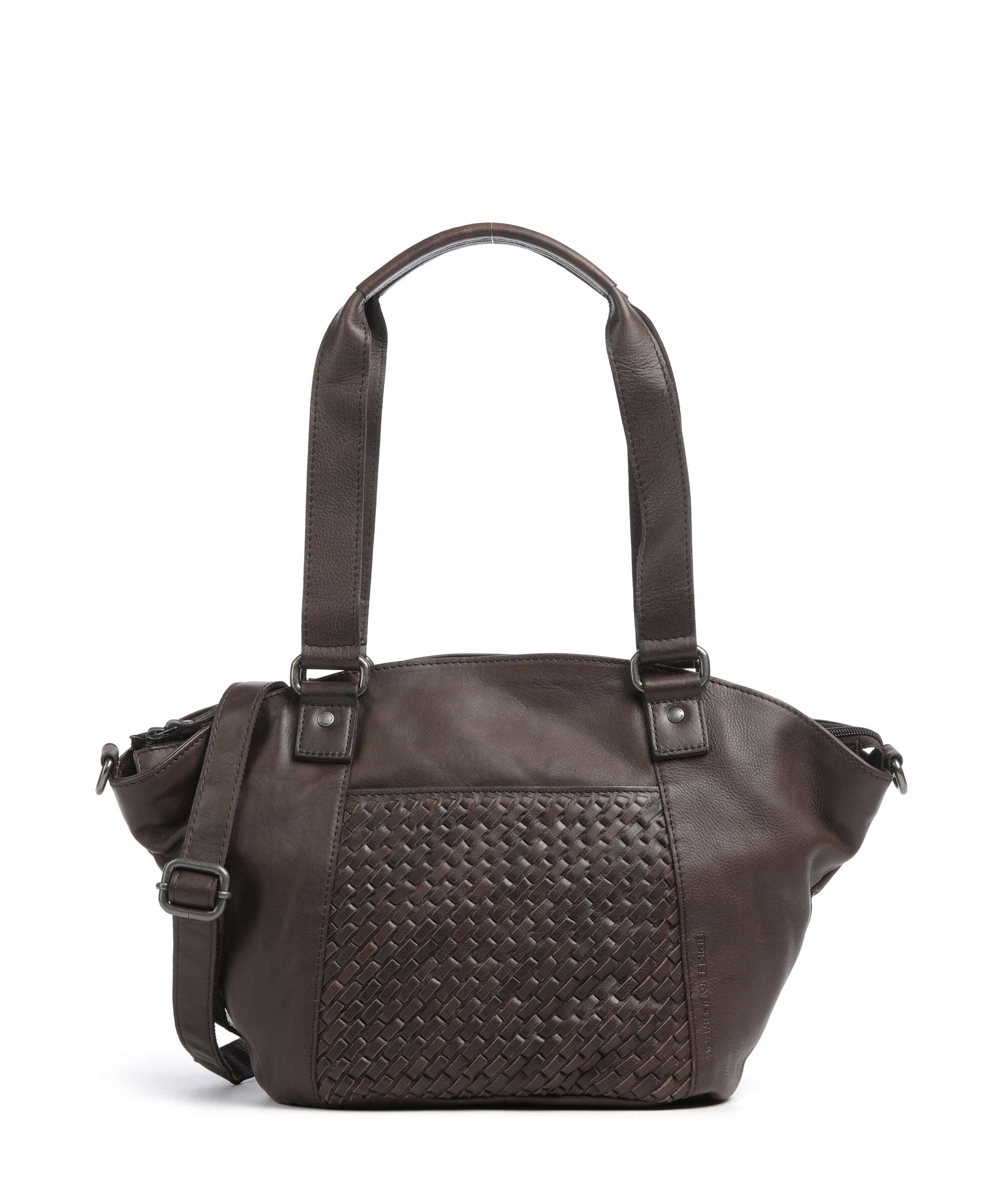 Spikes & Sparrow Woven Patty Hobo bag dark brown
