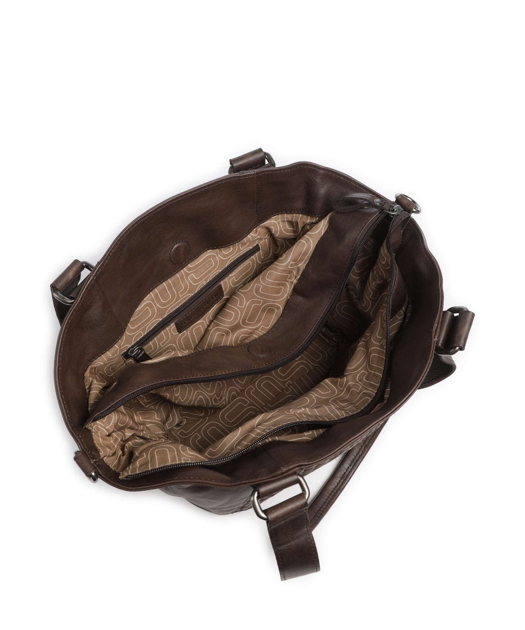 Spikes & Sparrow Woven Patty Hobo bag dark brown