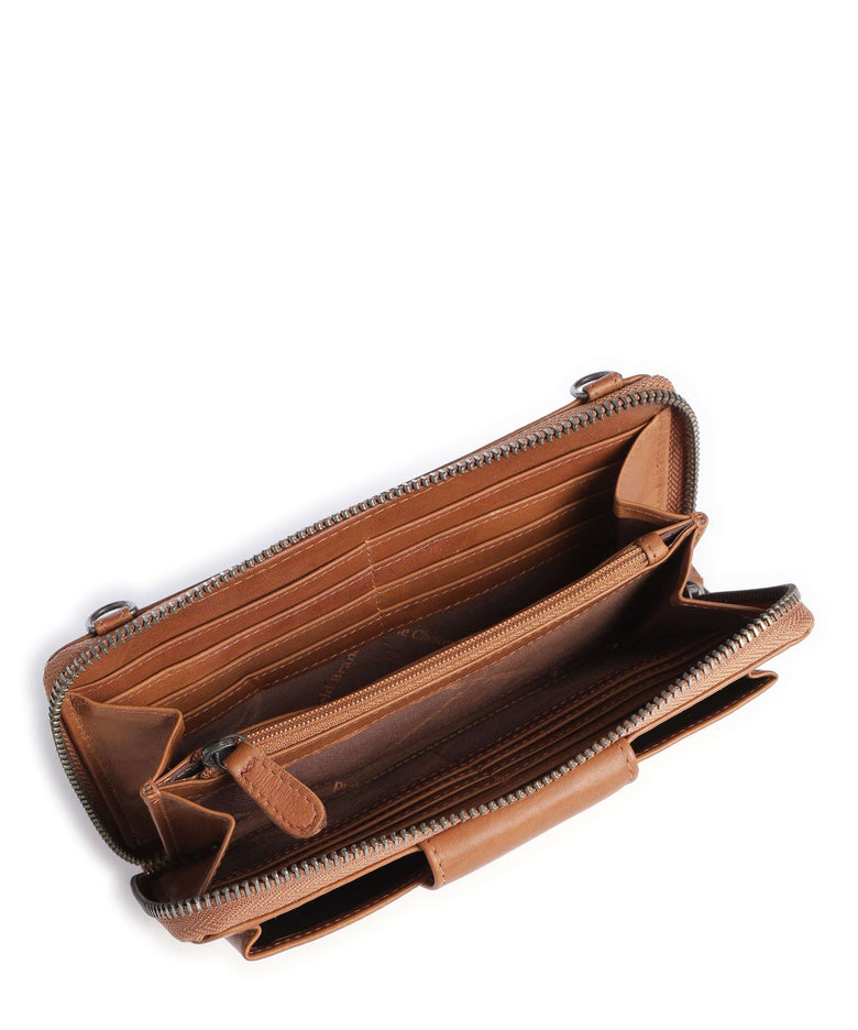 The Chesterfield Brand Cow Wax Pull Up Taipei Wallet cognac
