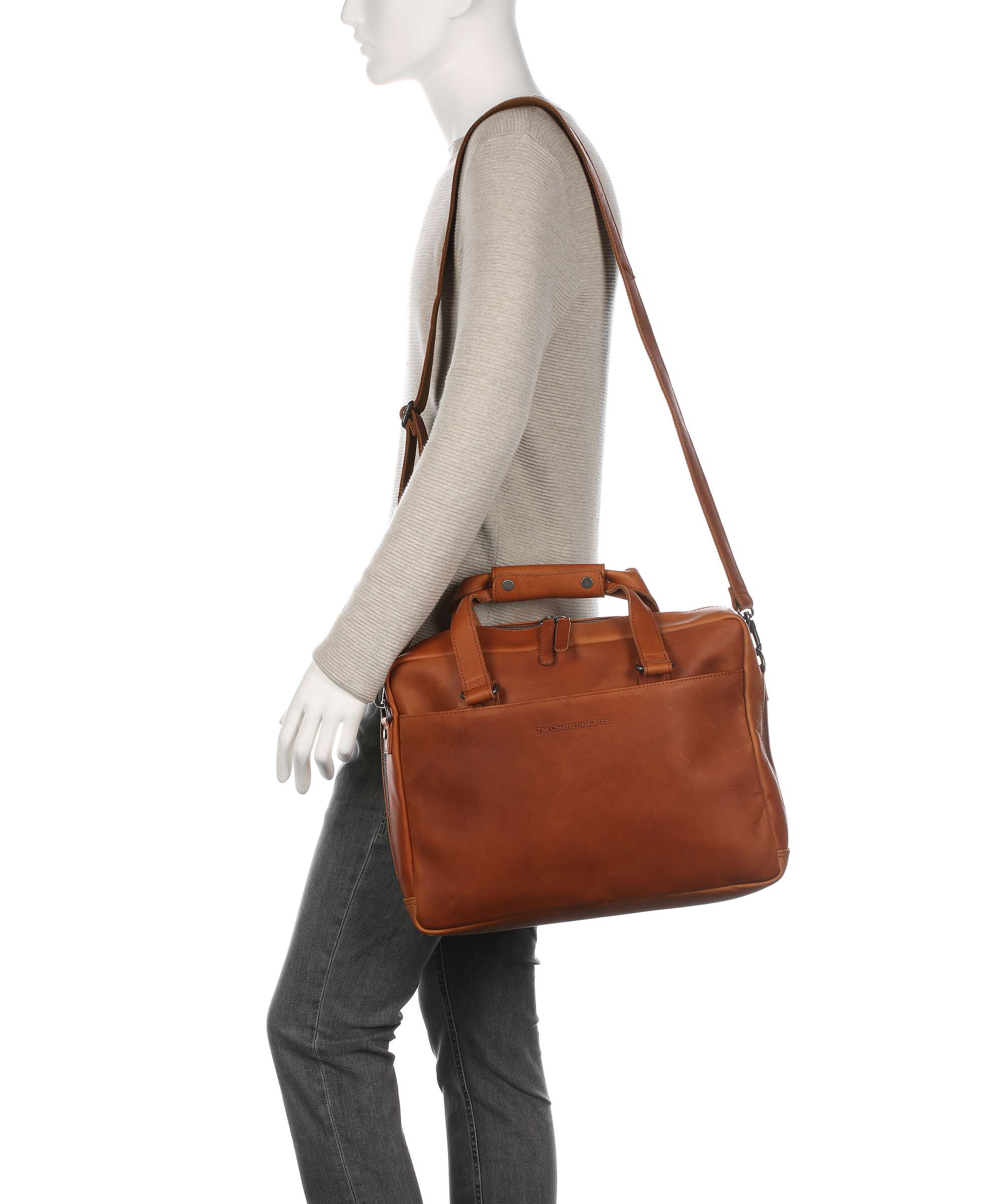 The Chesterfield Brand Manhattan Briefcase cognac