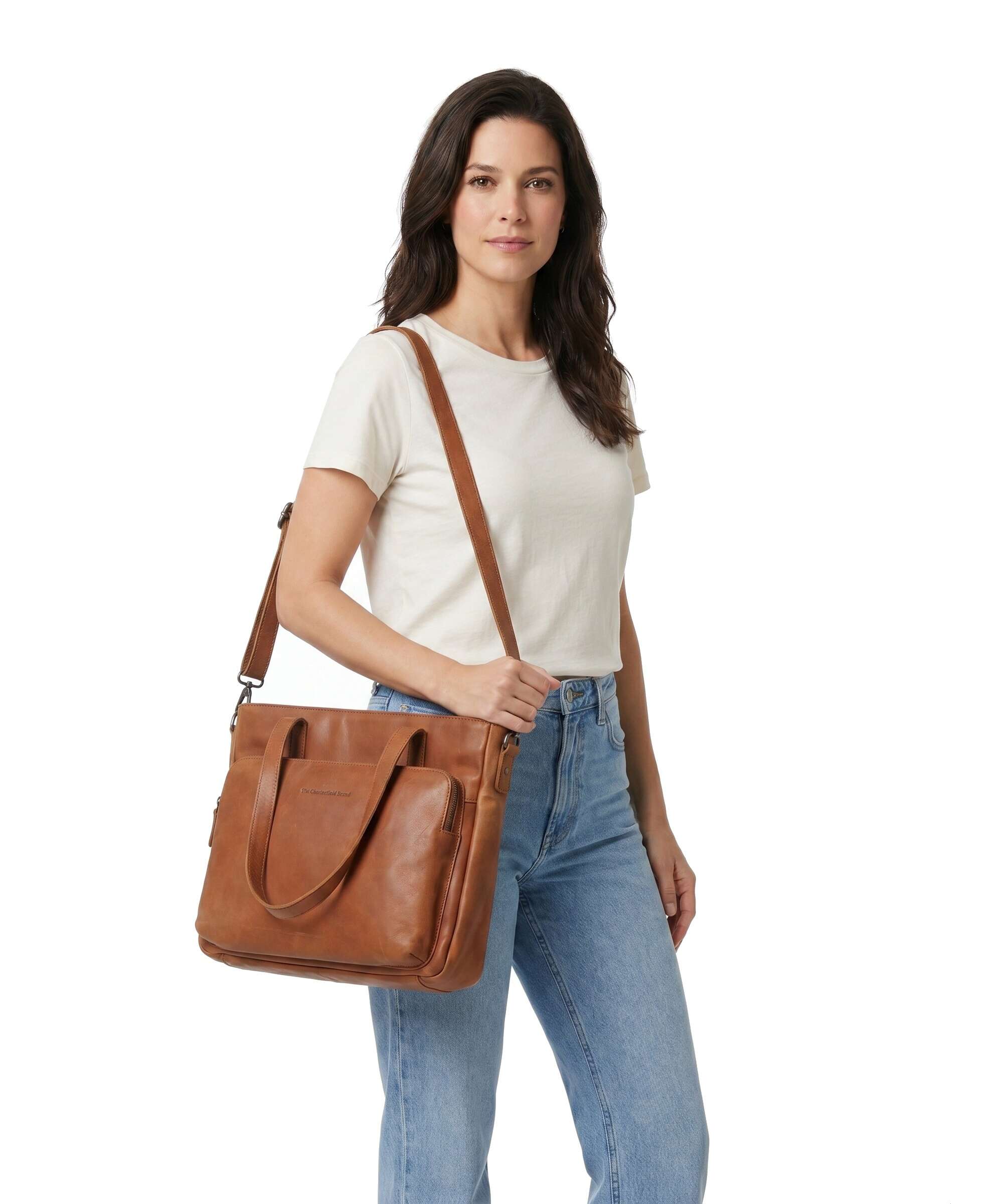 The Chesterfield Brand Cow Wax Pull Up Alicante Tote bag cognac