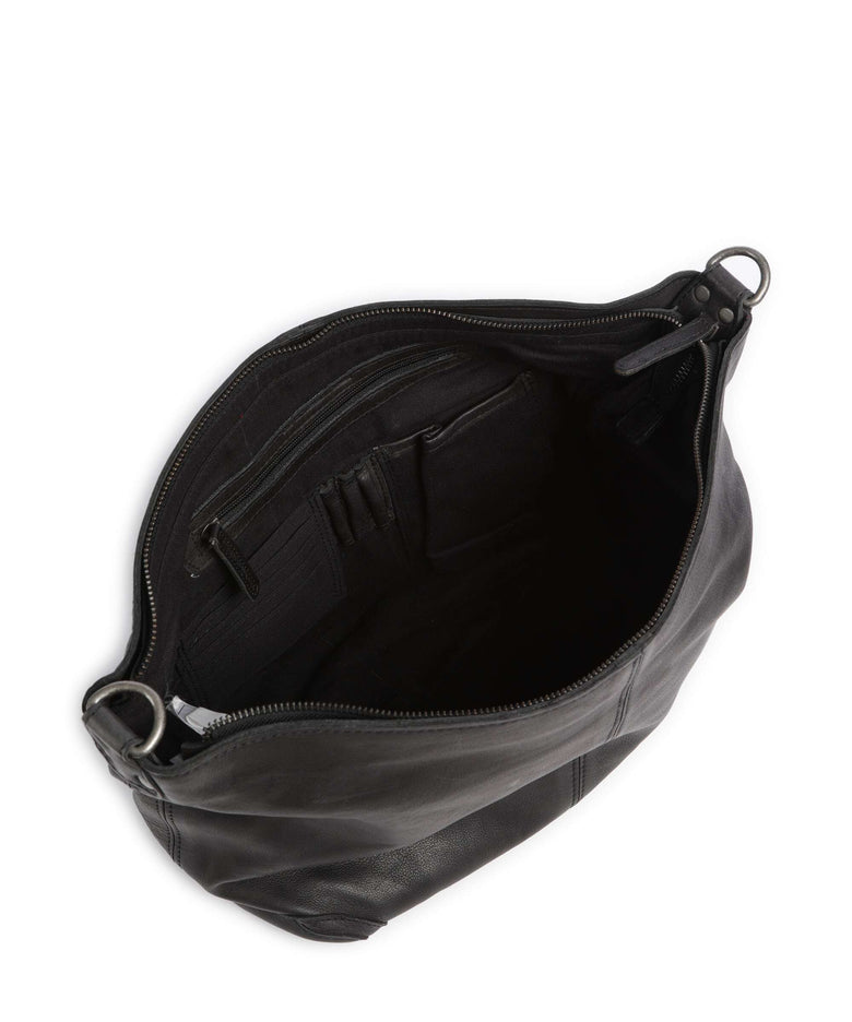 The Chesterfield Brand Washed Waxed Cow Bolivia Hobo bag black