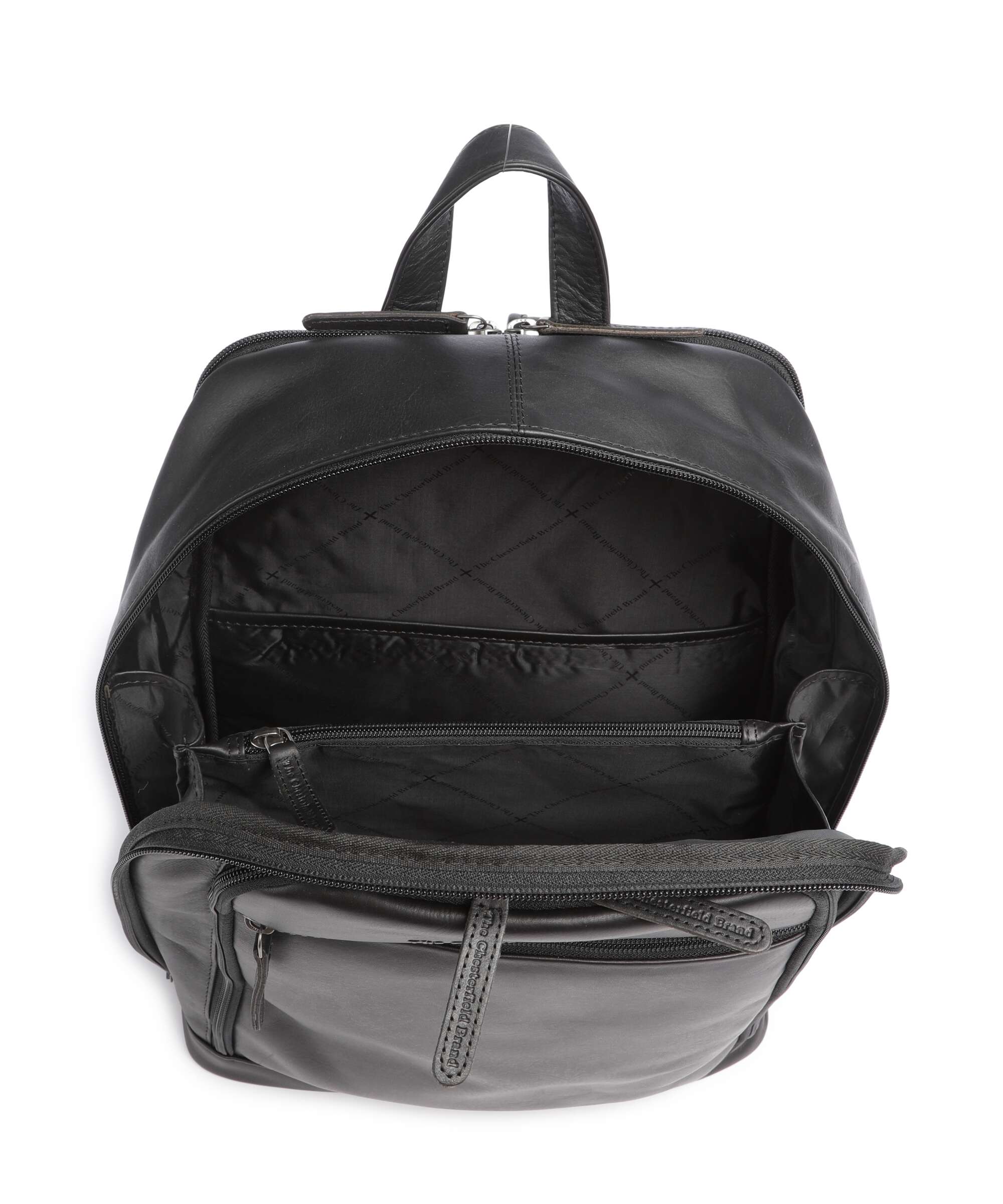 The Chesterfield Brand Wax Pull Up Cow Detroit Backpack black
