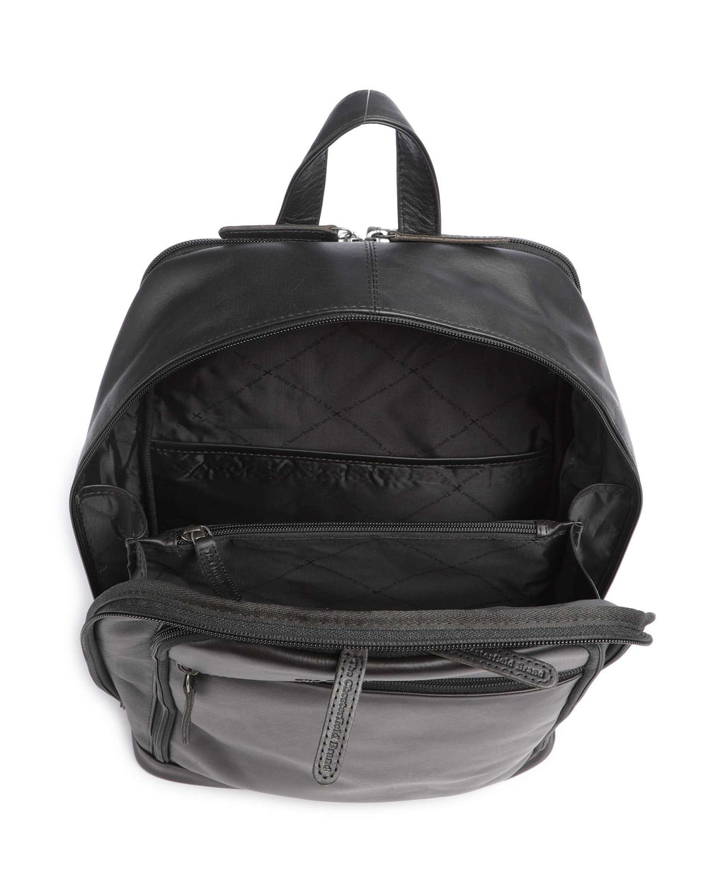 The Chesterfield Brand Cow Wax Pull Up Detroit Backpack black