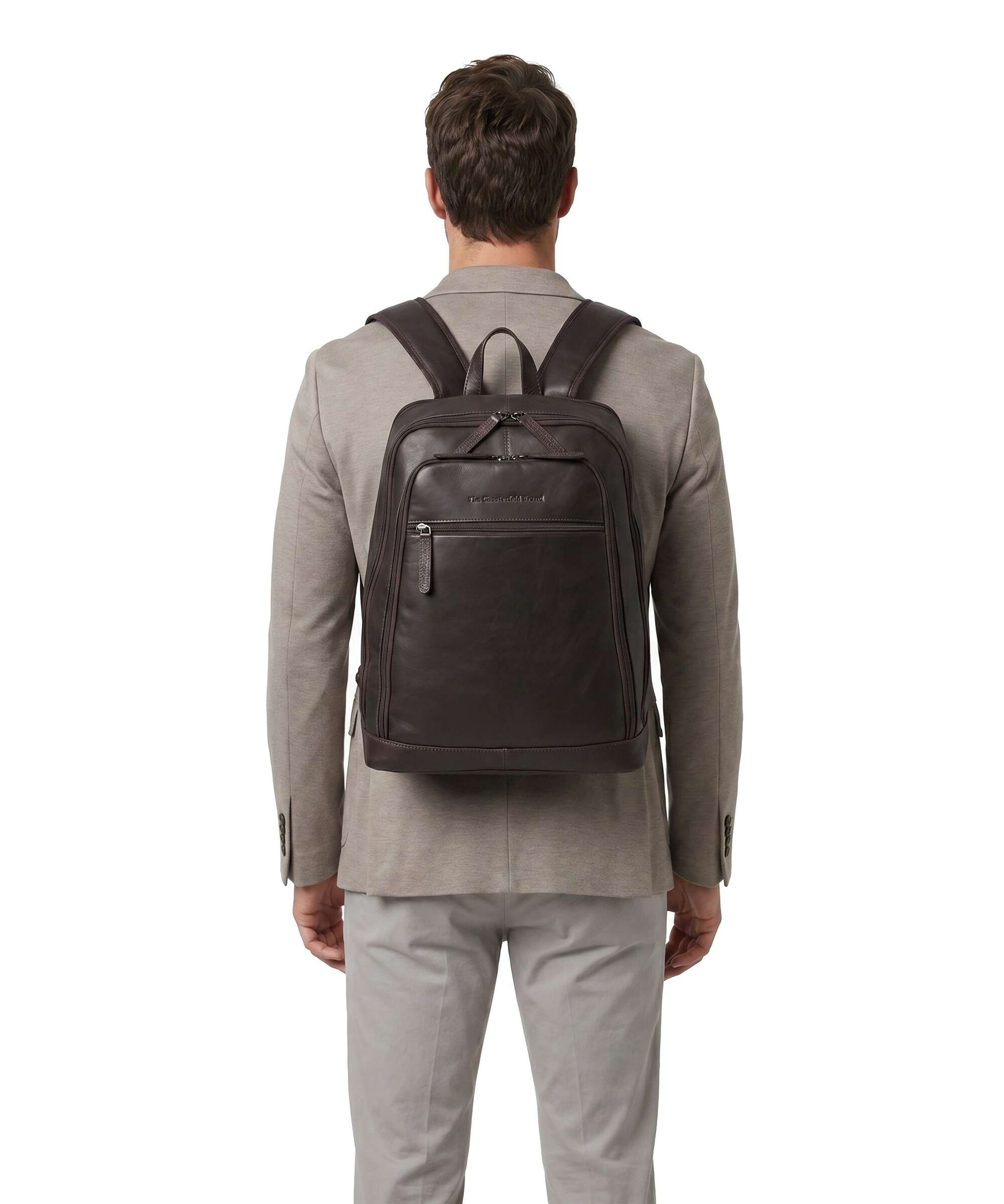 The Chesterfield Brand Wax Pull Up Cow Detroit Backpack brown
