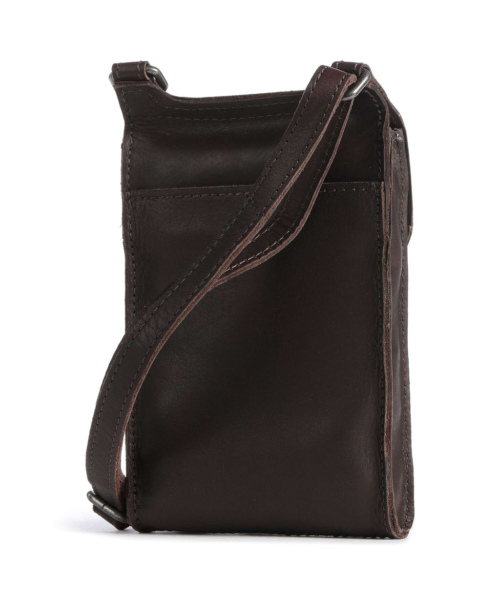 The Chesterfield Brand Cow Wax Pull Up Nebra Phone bag brown
