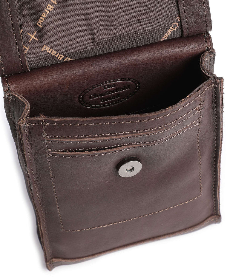 The Chesterfield Brand Cow Wax Pull Up Nebra Phone bag brown