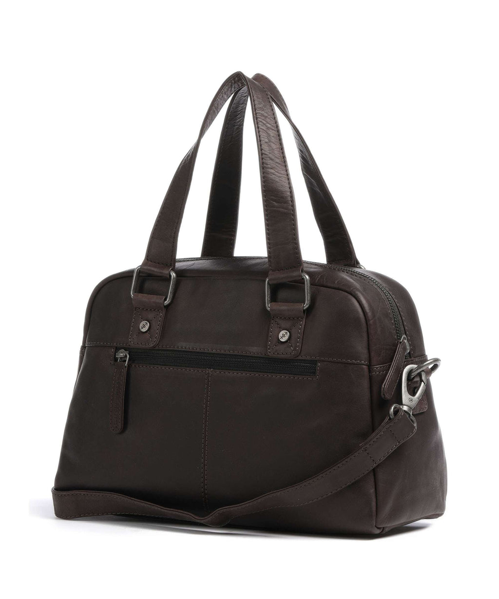 The Chesterfield Brand Cow Wax Pull Up Dover Handbag brown