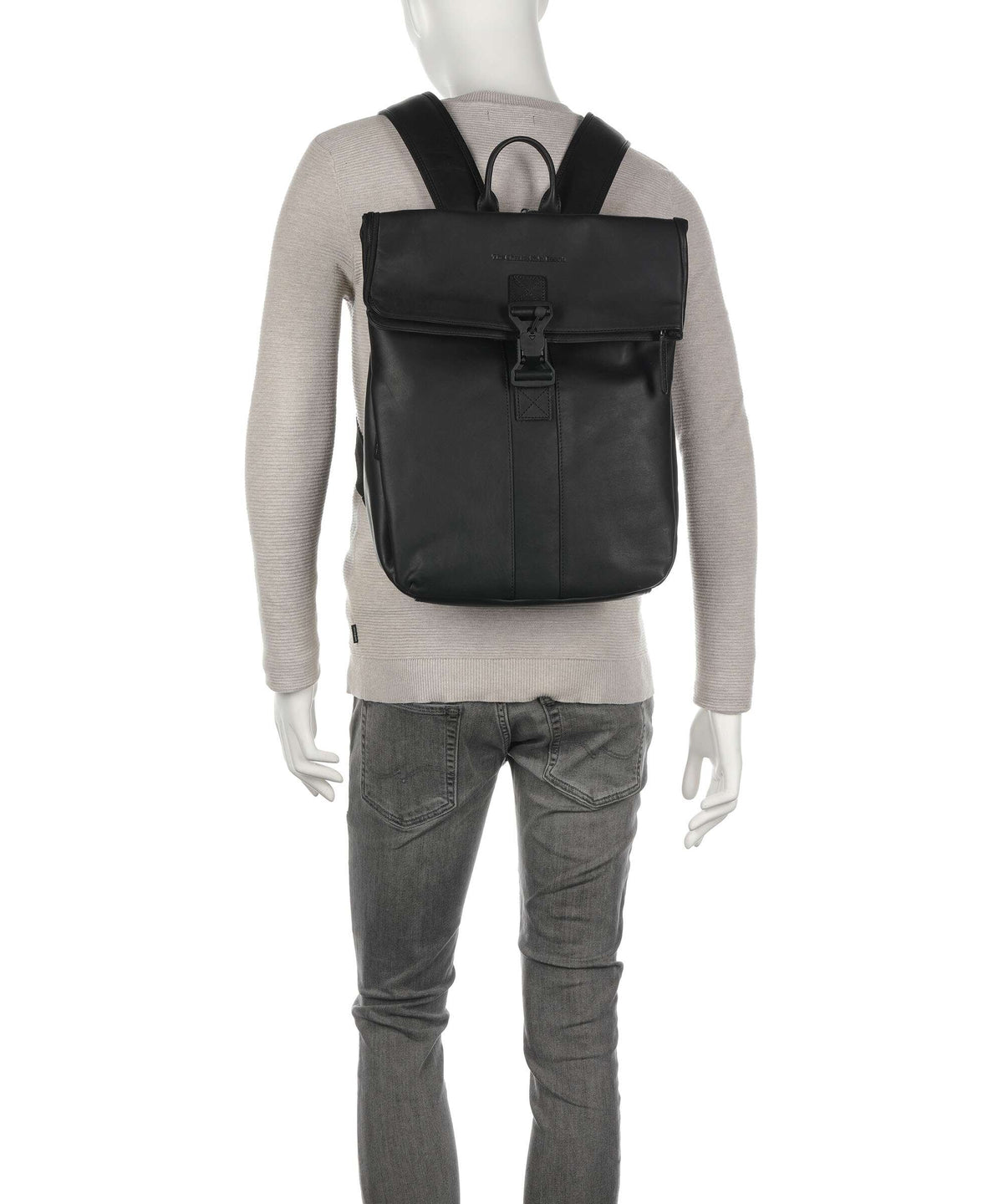 The Chesterfield Brand Cow Wax Pull Up Savona Backpack black