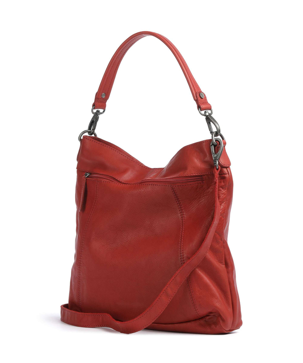 The Chesterfield Brand Washed Waxed Cow Sintra Hobo bag red