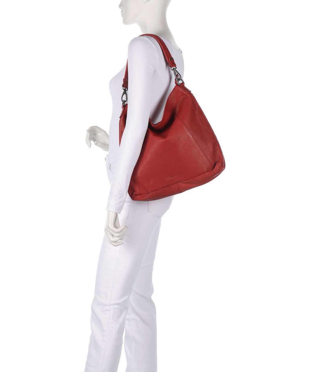 The Chesterfield Brand Washed Waxed Cow Sintra Hobo bag red