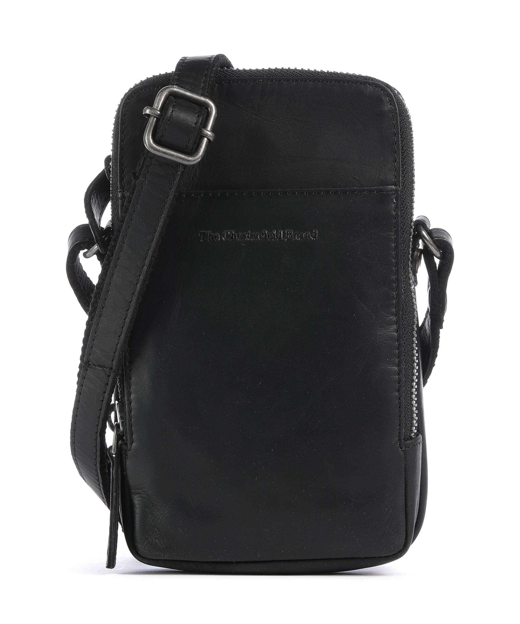 The Chesterfield Brand Cow Wax Pull Up Alesund Phone bag black