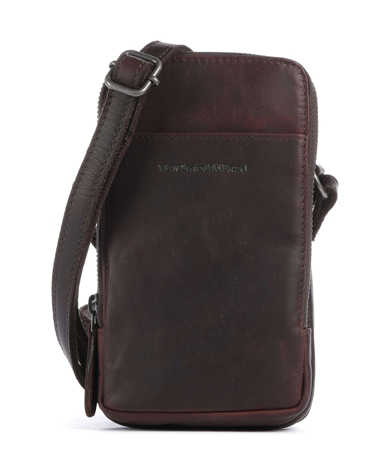 The Chesterfield Brand Cow Wax Pull Up Alesund Phone bag brown