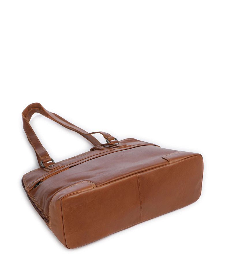 The Chesterfield Brand Cow Wax Pull Up Belgrado Shoulder bag cognac