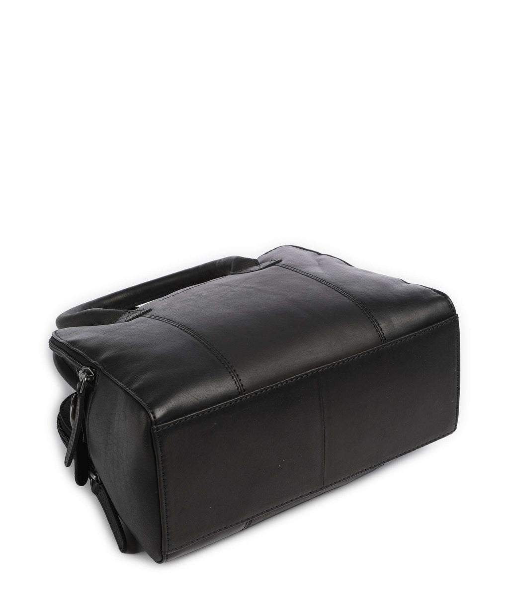 The Chesterfield Brand Cow Wax Pull Up Ezra Handbag black