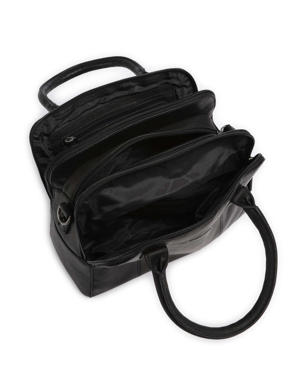 The Chesterfield Brand Wax Pull Up Cow Ezra Handbag black