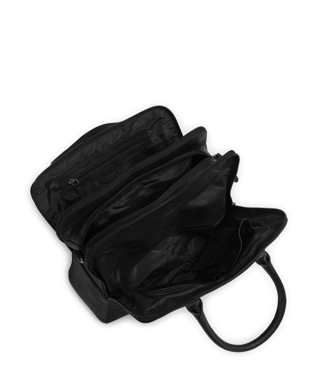 The Chesterfield Brand Cow Wax Pull Up Layton Handbag black