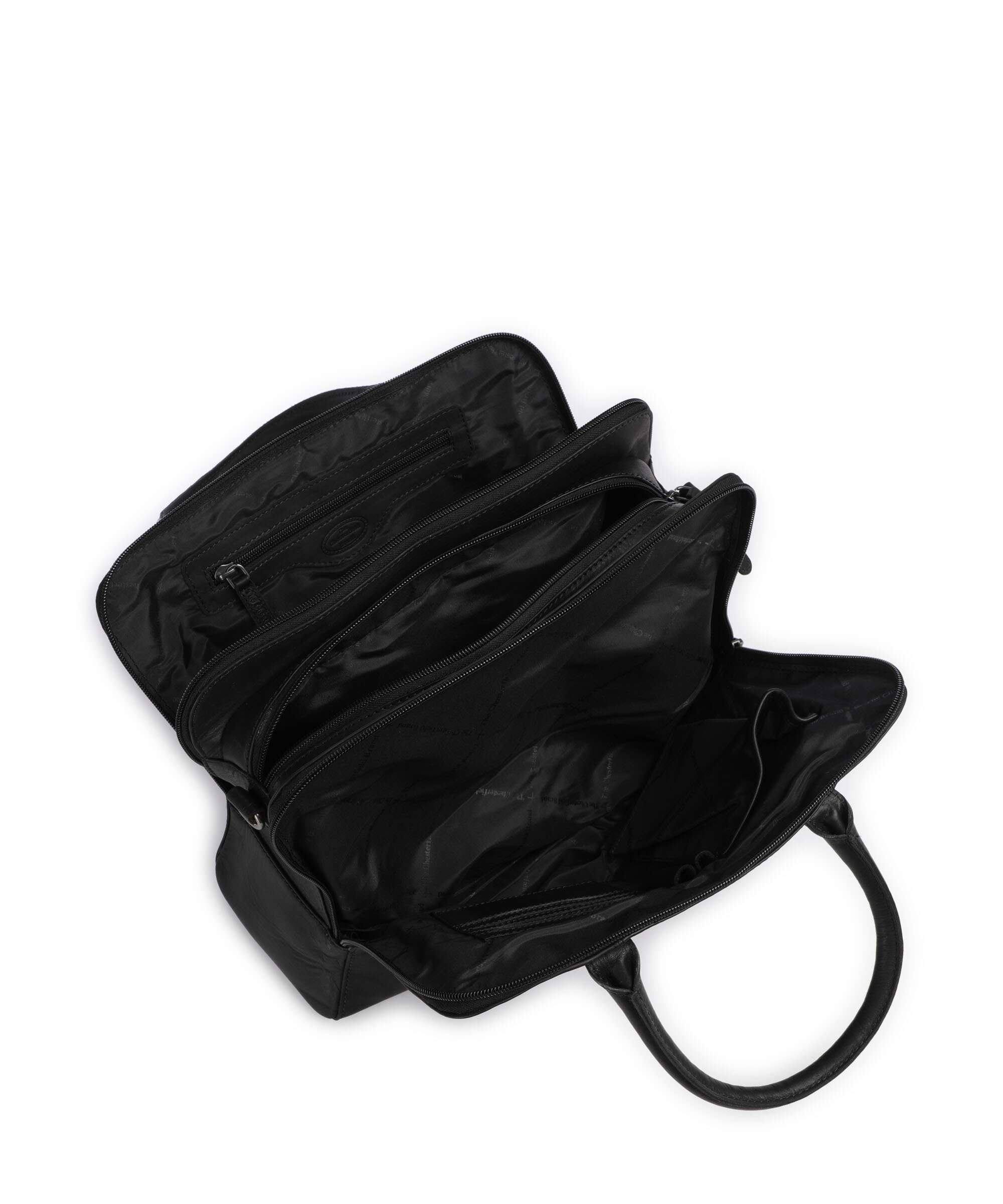 The Chesterfield Brand Cow Wax Pull Up Layton Handbag black