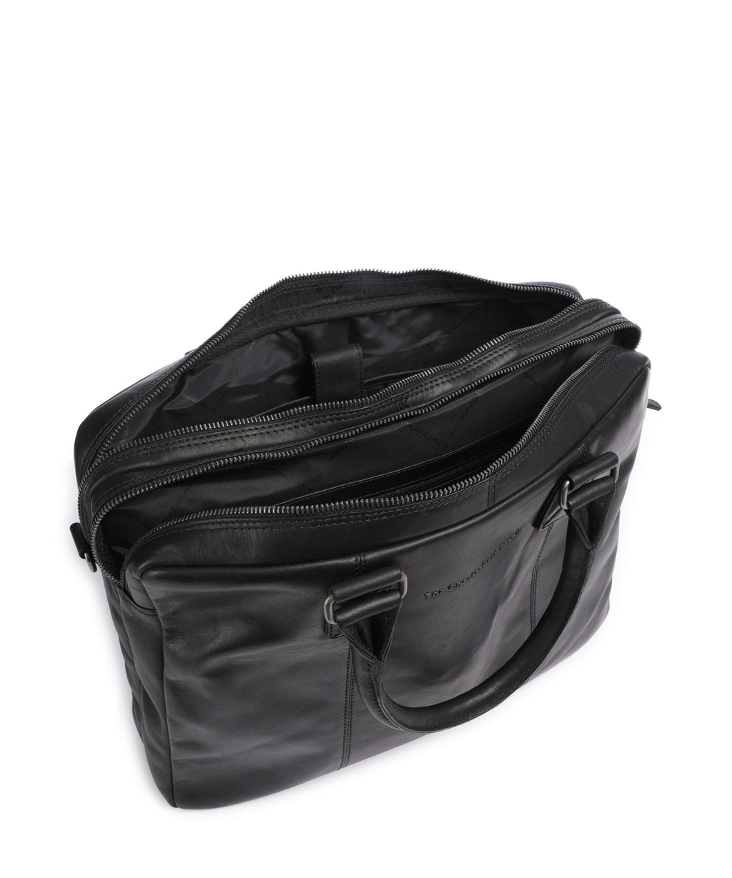 The Chesterfield Brand Cow Wax Pull Up Fabian Briefcase black