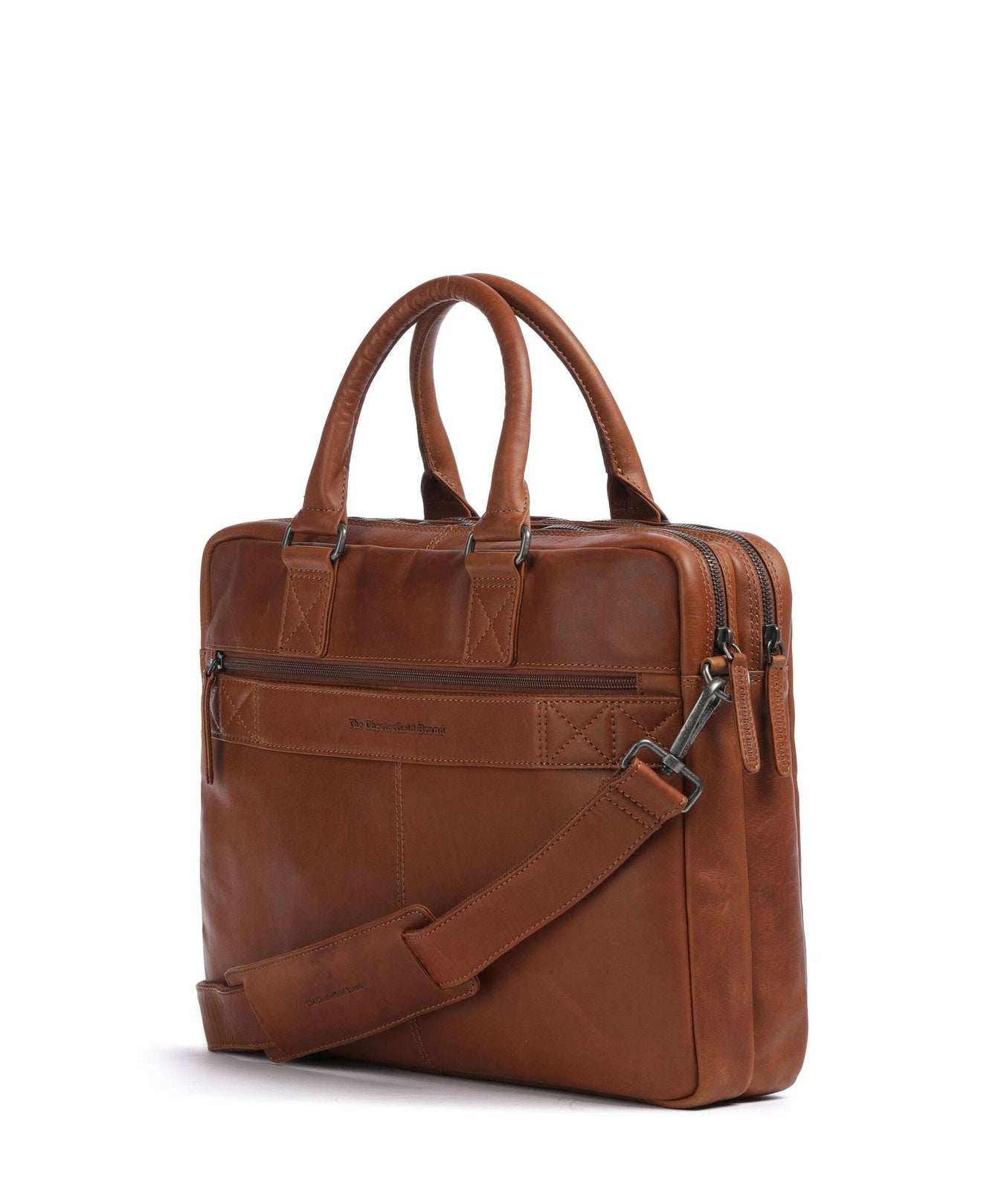The Chesterfield Brand Cow Wax Pull Up Fabian Briefcase cognac