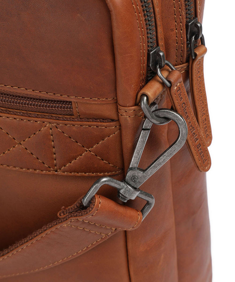 The Chesterfield Brand Cow Wax Pull Up Fabian Briefcase cognac