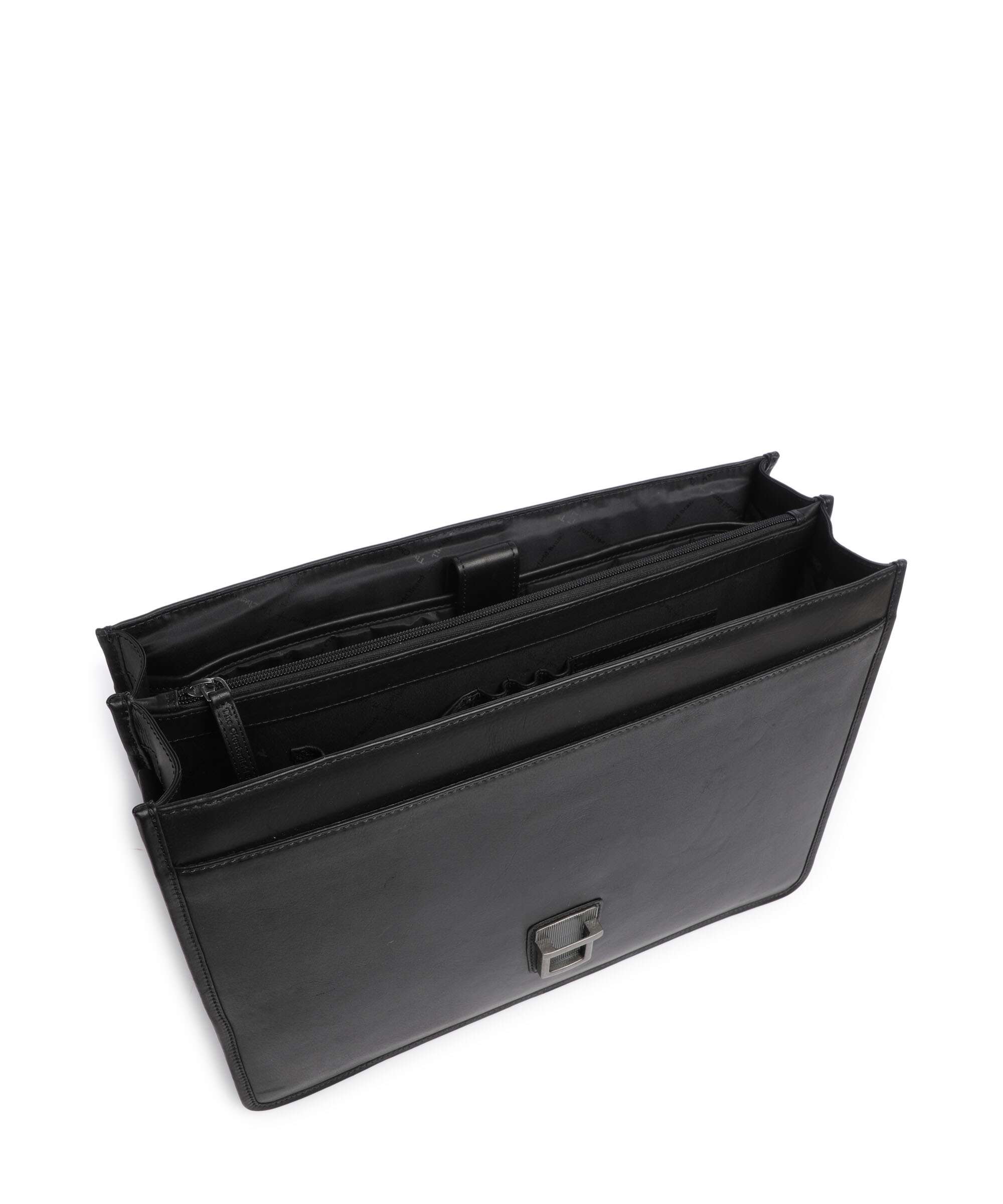 The Chesterfield Brand Wax Pull Up Cow Glenwood Briefcase black