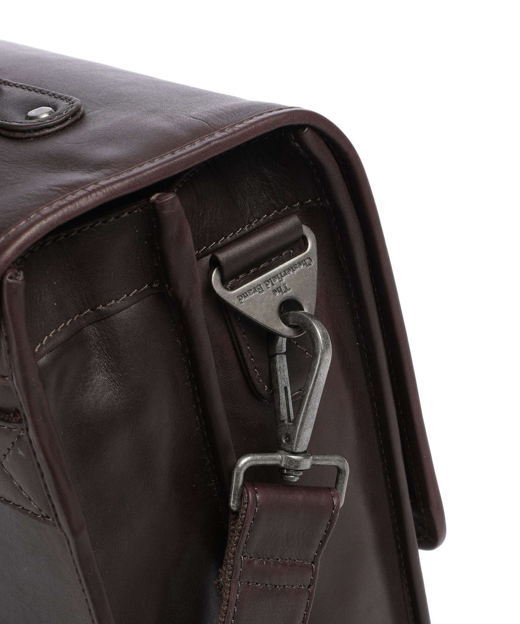 The Chesterfield Brand Wax Pull Up Cow Glenwood Briefcase brown