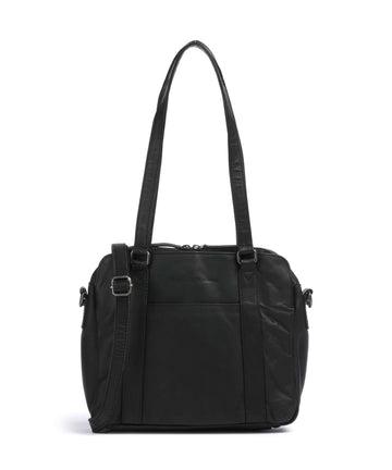 The Chesterfield Brand Cow Wax Pull Up Porlezza Borsa a spalla black