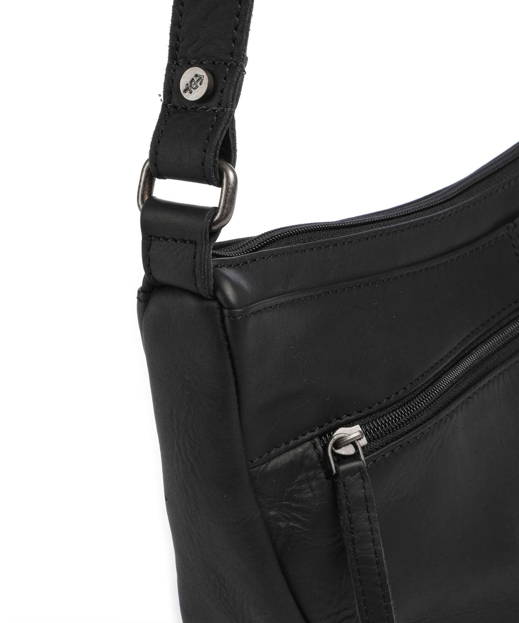 The Chesterfield Brand Cow Wax Pull Up Piemonte Crossbody bag black