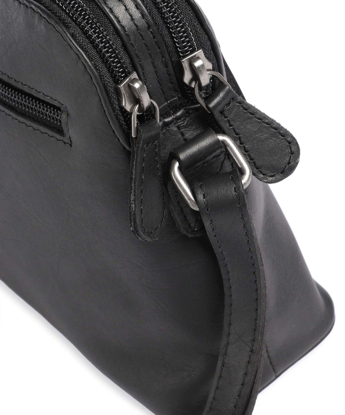 The Chesterfield Brand Cow Wax Pull Up Nebraska Crossbody bag black