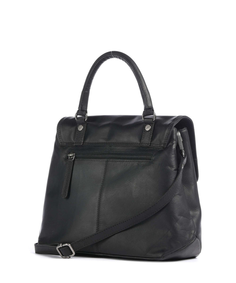 The Chesterfield Brand Wax Pull Up Cow Angera Handbag black